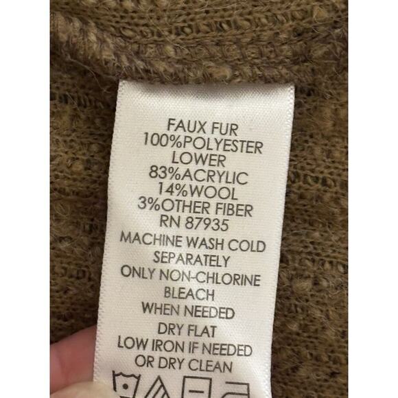 LOGO Lori Goldstein Sleeveless Open Vest Women Size XL Wool Blend Suede Sherpa - Picture 6 of 6